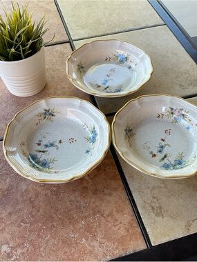Mikasa Garden Club Day Dreams EC461 8” Soup Salad Bowls, Set of 3, EUC